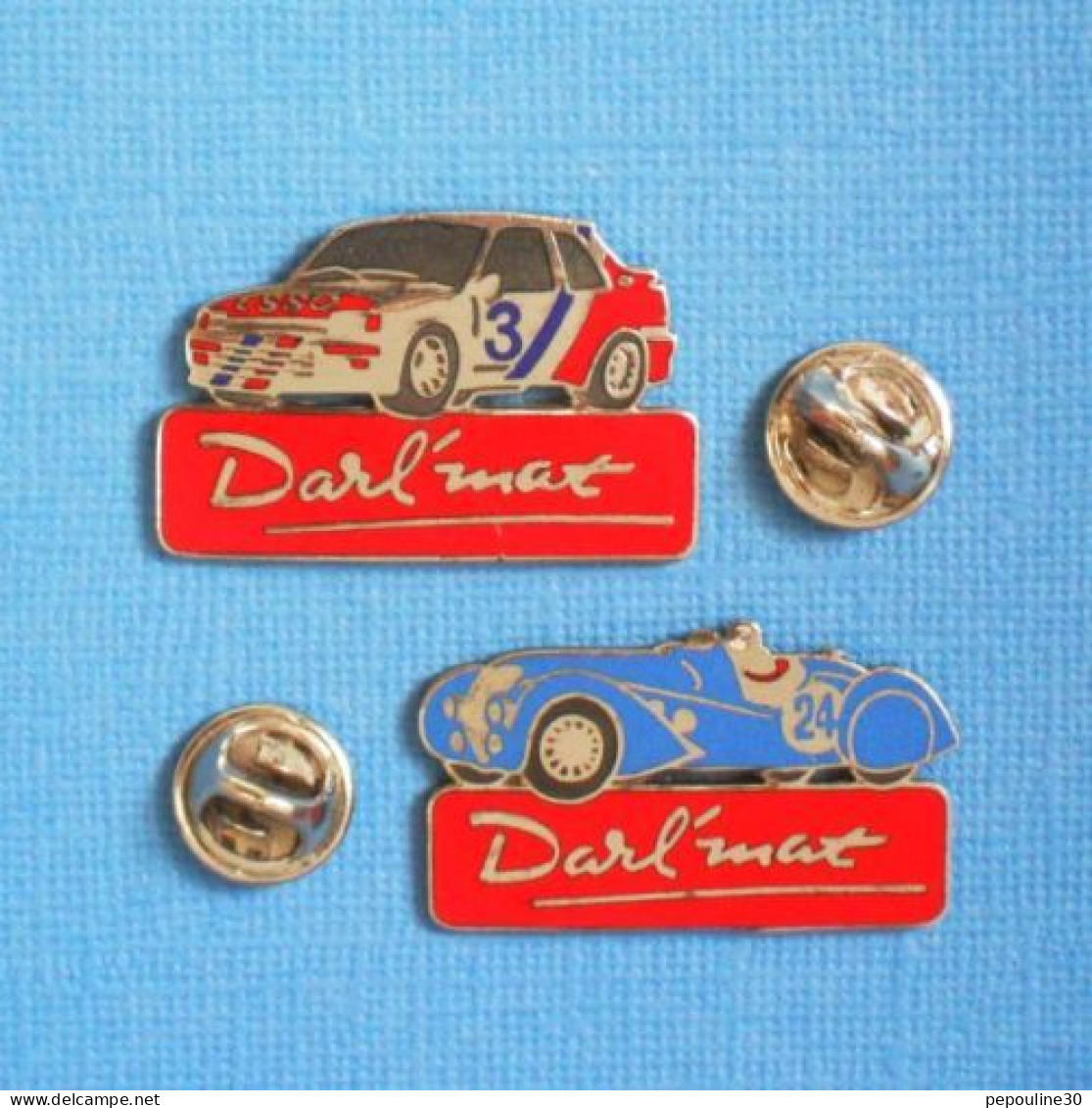 2 PIN'S //  ** DARL'MAT / PEUGEOT 302 / 24H DU MANS / PEUGEOT 309  GTI TURBO 1988 ** . (Démons & Merveilles) - Peugeot
