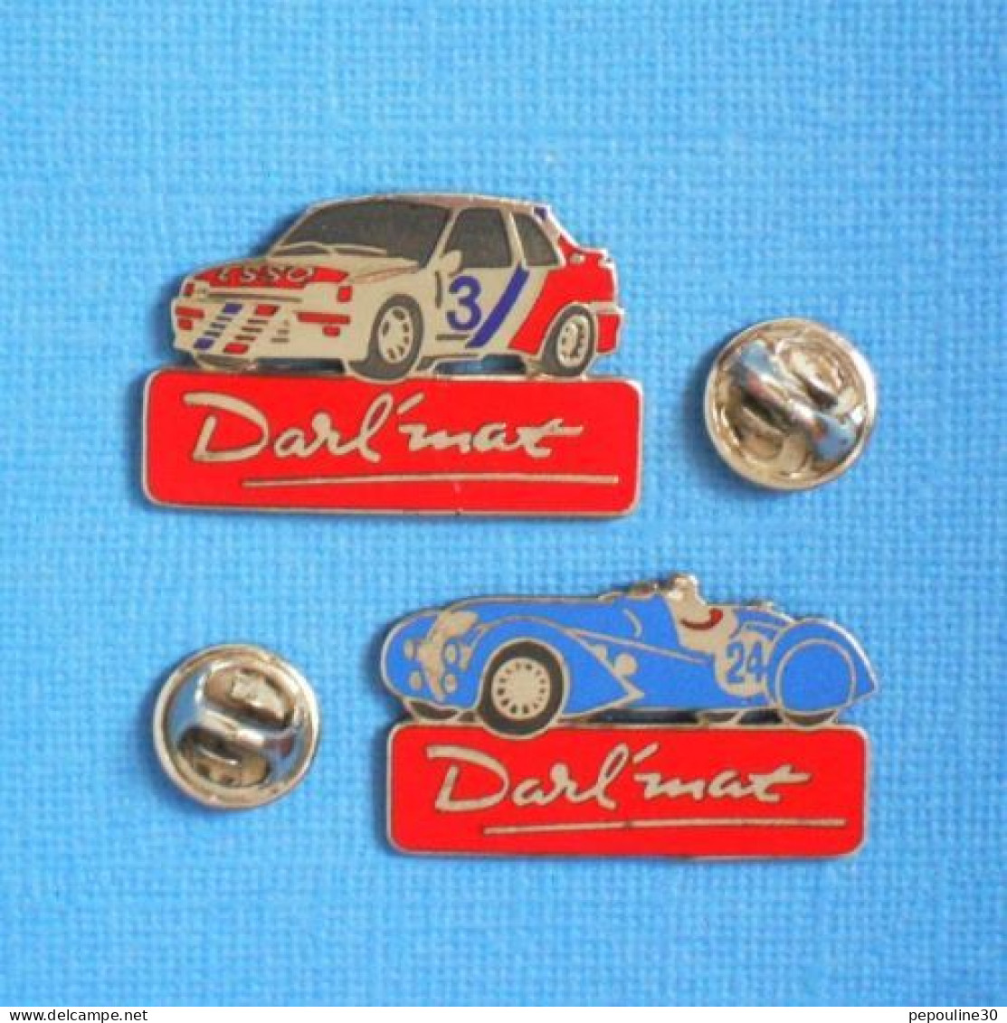 2 PIN'S //  ** DARL'MAT / PEUGEOT 302 / 24H DU MANS / PEUGEOT 309  GTI TURBO 1988 ** . (Démons & Merveilles)