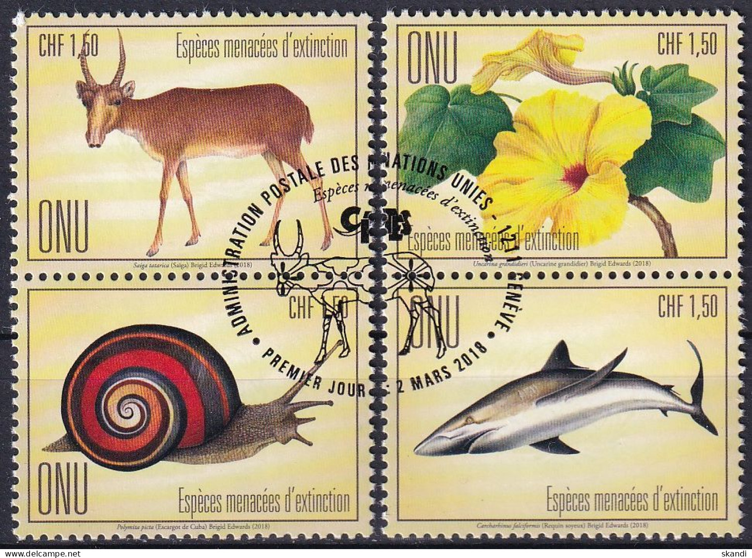 UNO GENF 2018 Mi-Nr. 1025/28 O Used - Aus Abo - Used Stamps