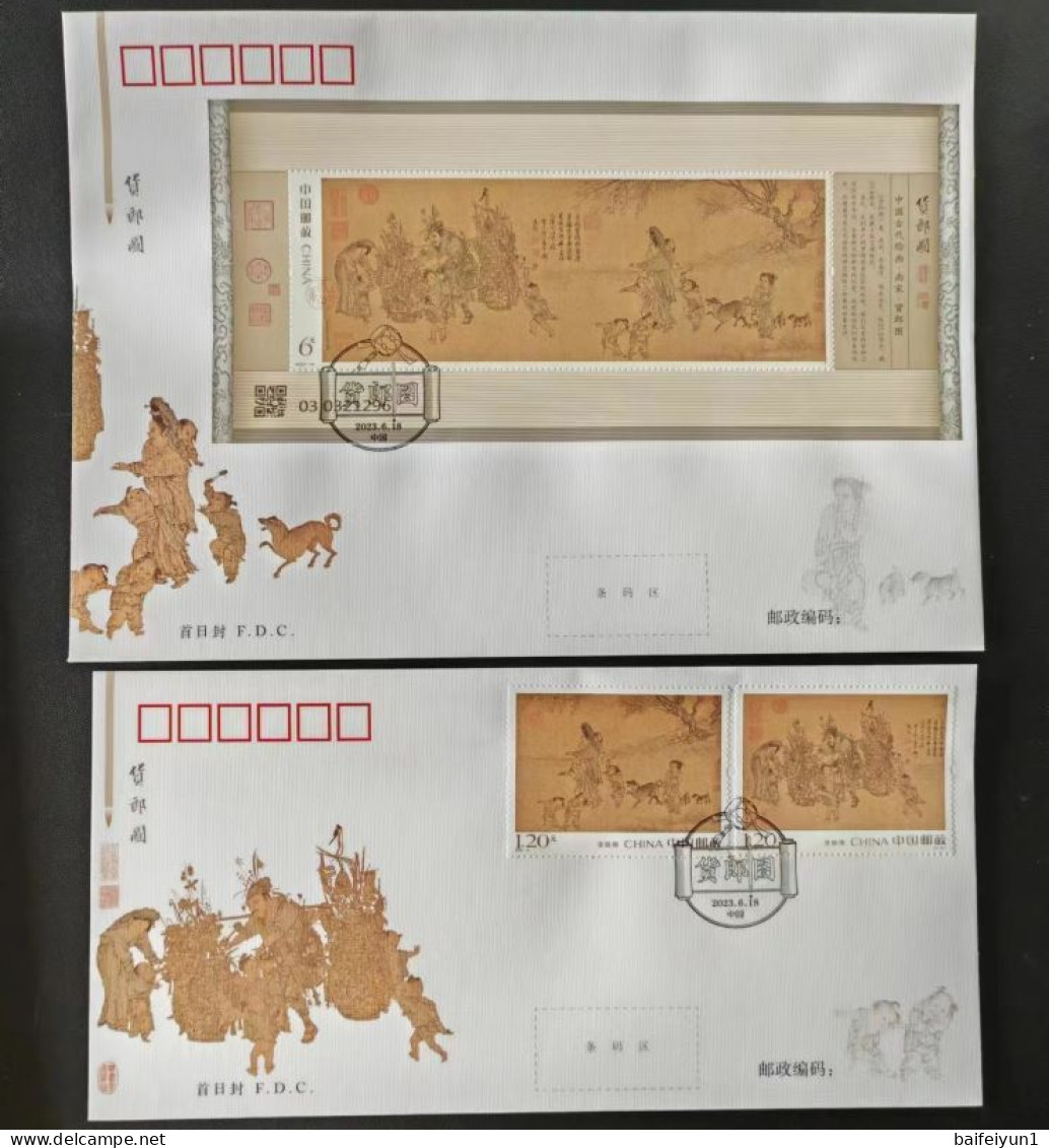 CHINA 2023-10 The Pictures On Knick-knack Peddlers S/S +2v Stamps FDC - 2020-…