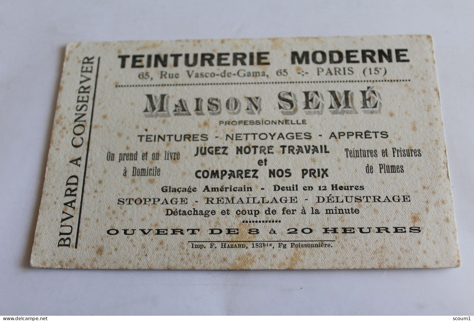 Petit Buvard Teinturerie Moderne Paris MAISON SEME - Kleidung & Textil