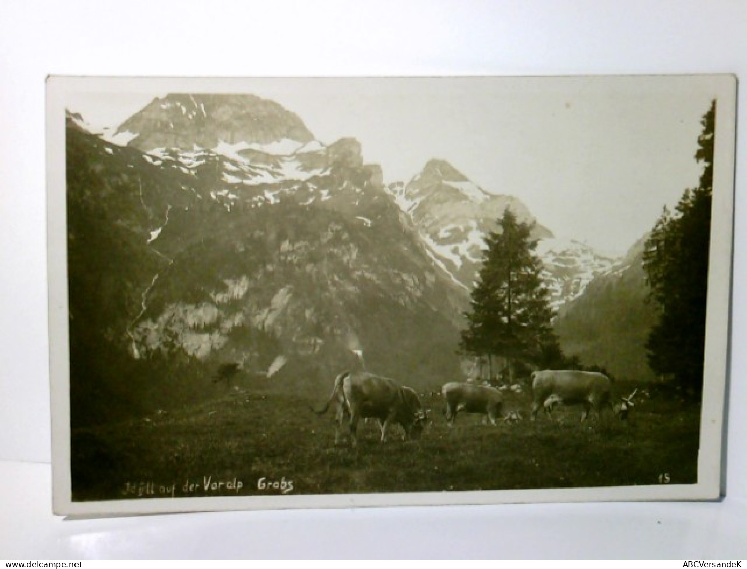 Schweiz. Idyll Auf Der Voralp. Grabs. Alte Ansichtskarte / Postkarte S/w, Ungel. Ca 1920 /30. Weidende Kühe, G - Grabs