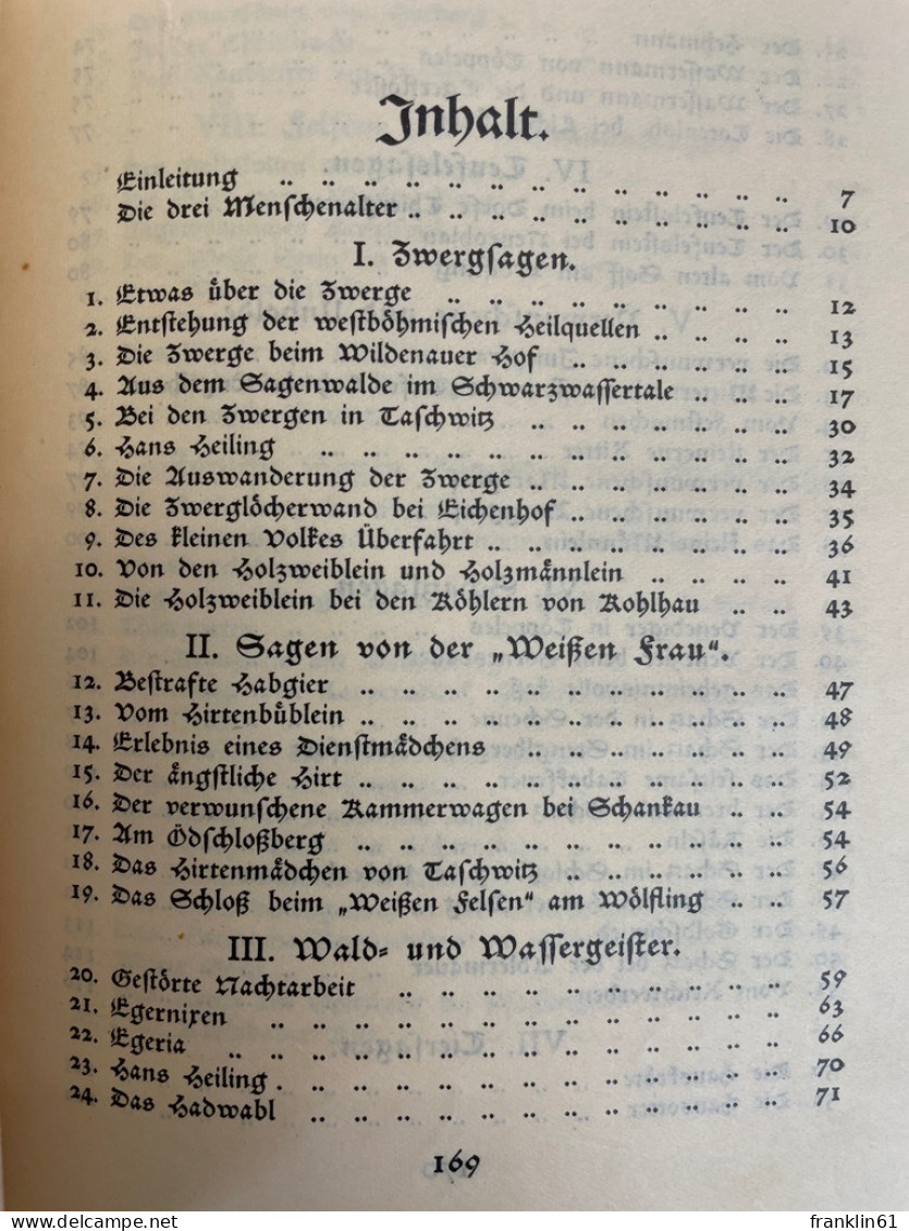 Sagen Der Karlsbader Landschaft. - Contes & Légendes