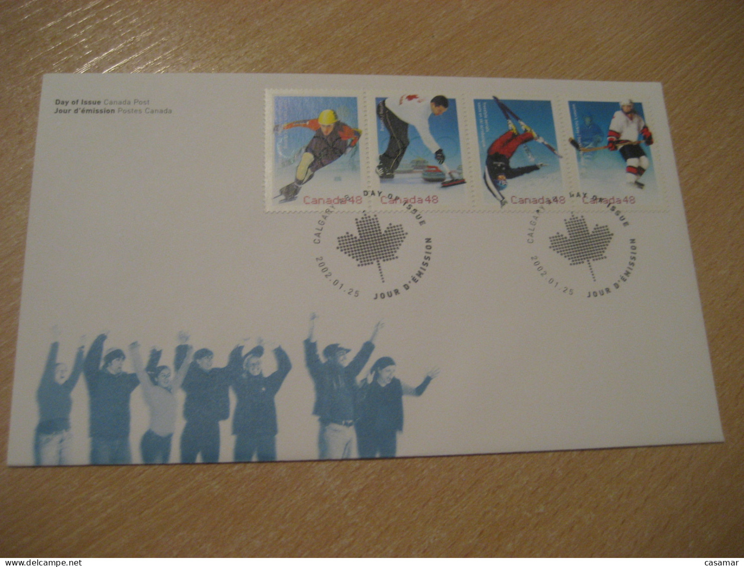 CALGARY 2002 Yvert 1919/2 Olympic Games Olympics Curling Speed Skating Ice Hockey Freestyle Aerials FDC Cover CANADA - Hiver 2002: Salt Lake City