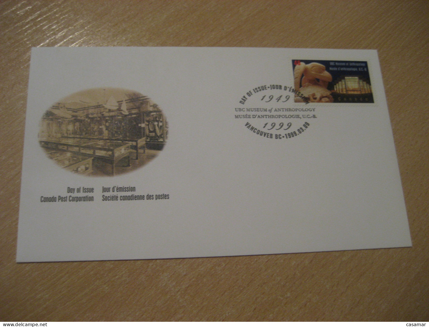 VANCOUVER 1999 Yvert 1641 Anthropology Anthropologie Museum University FDC Cancel Cover CANADA - 1991-2000