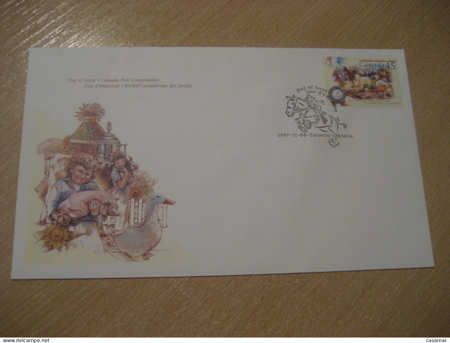 TORONTO 1997 Yvert 1543 Agriculture Fair Equestrian Horse Competition FDC Cancel Cover CANADA - 1991-2000