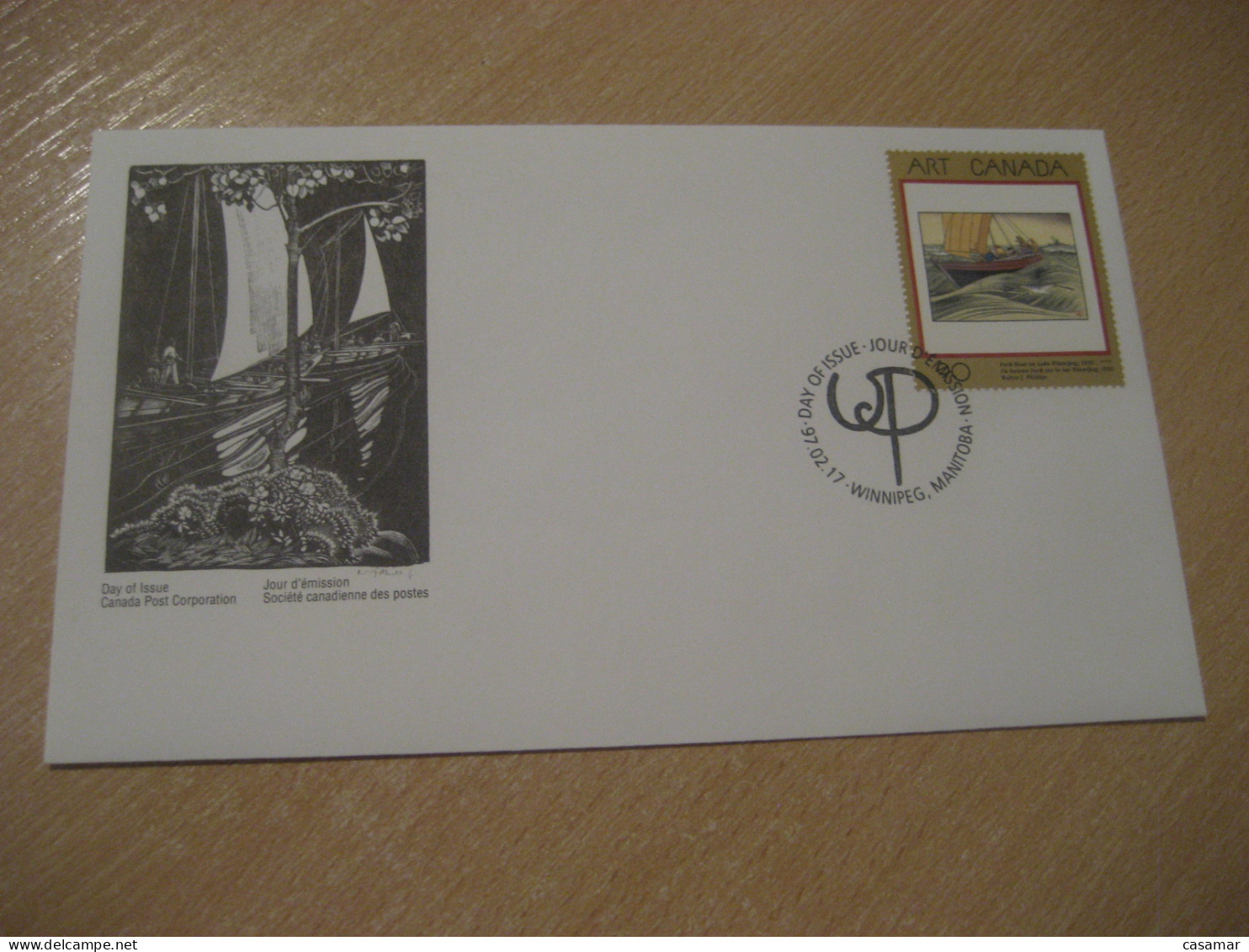 WINNIPEG 1997 Phillips Un Bateau York Sur Le Lac Painting FDC Cancel Cover CANADA - 1991-2000