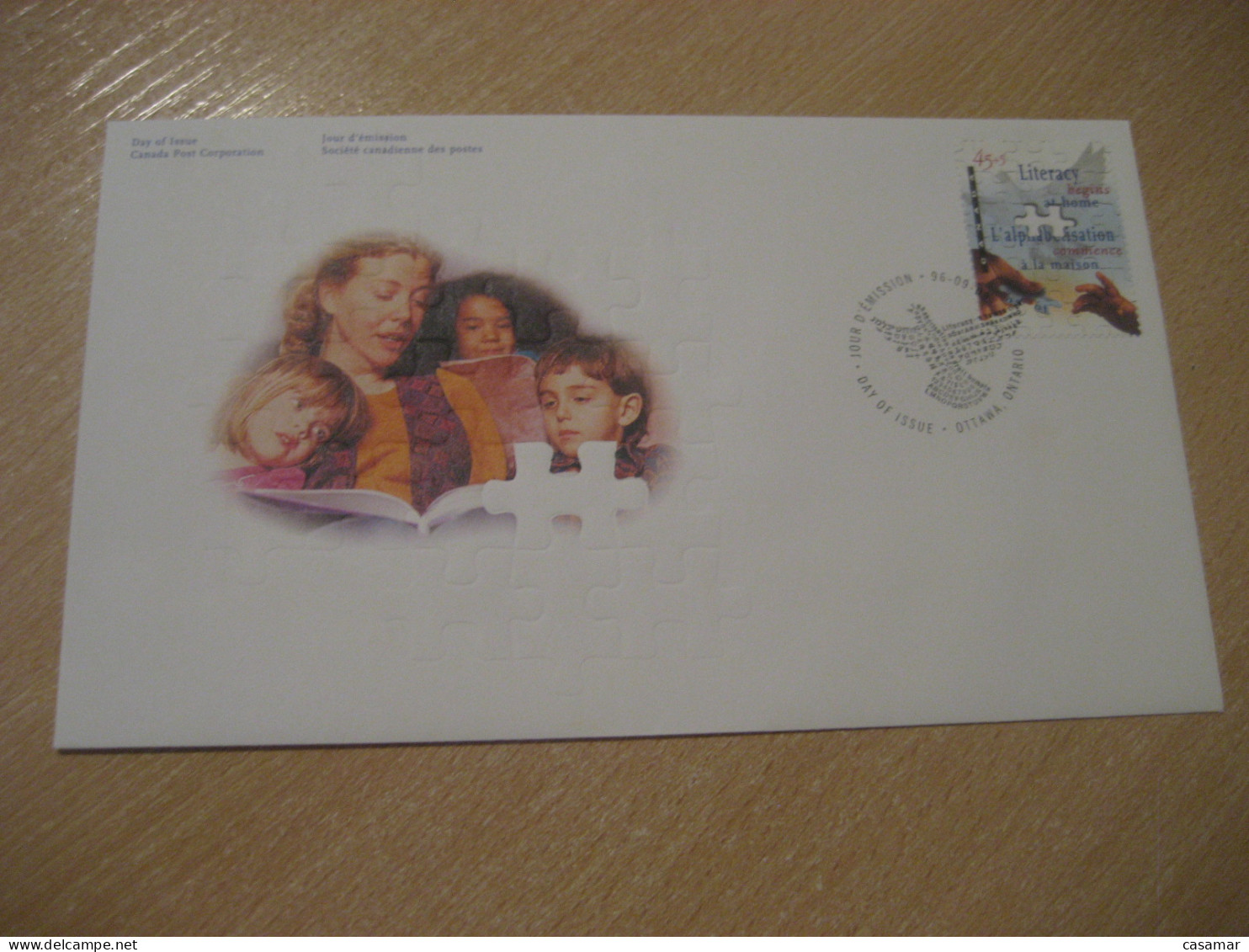 OTTAWA 1996 Yvert 1487 Alphabetisation Learn To Read Family Literacy Programs Puzzle FDC Cancel Cover CANADA - 1991-2000