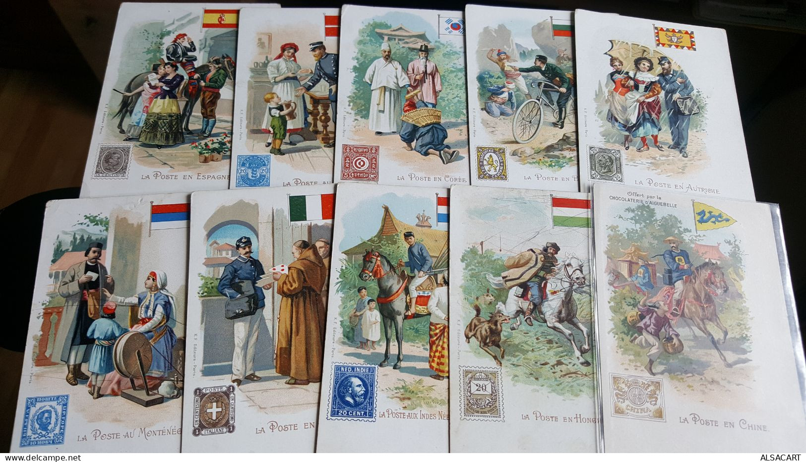 Lot De 19 Cartes La Poste En Chine , Italie,montenegro , Autriche Bulgarie, Danmarck , Espagne, Etc - Postal Services