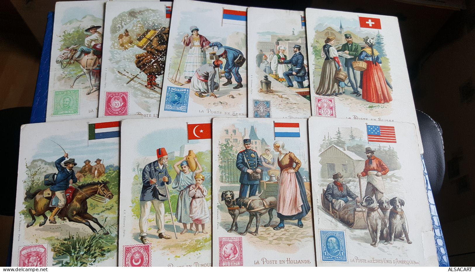 Lot De 19 Cartes La Poste En Chine , Italie,montenegro , Autriche Bulgarie, Danmarck , Espagne, Etc - Post & Briefboten