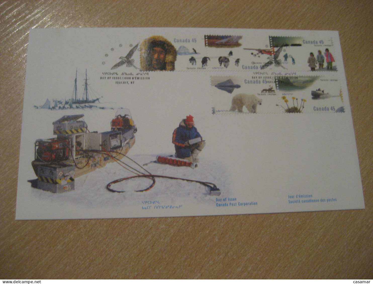 IQALUIT 1995 Yvert 1433/7 Arctic Arctique Ours Blanc White Bear North Pole Polar FDC Cancel Cover CANADA - Other & Unclassified