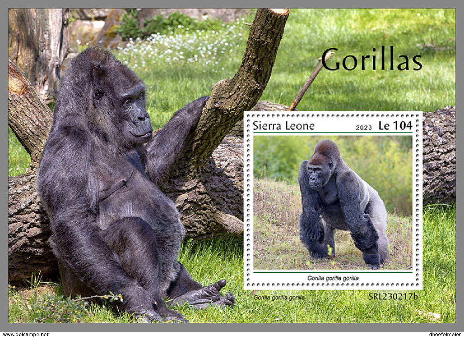 SIERRA LEONE 2023 MNH Gorillas Gorilles S/S - OFFICIAL ISSUE - DHQ2334 - Gorilles