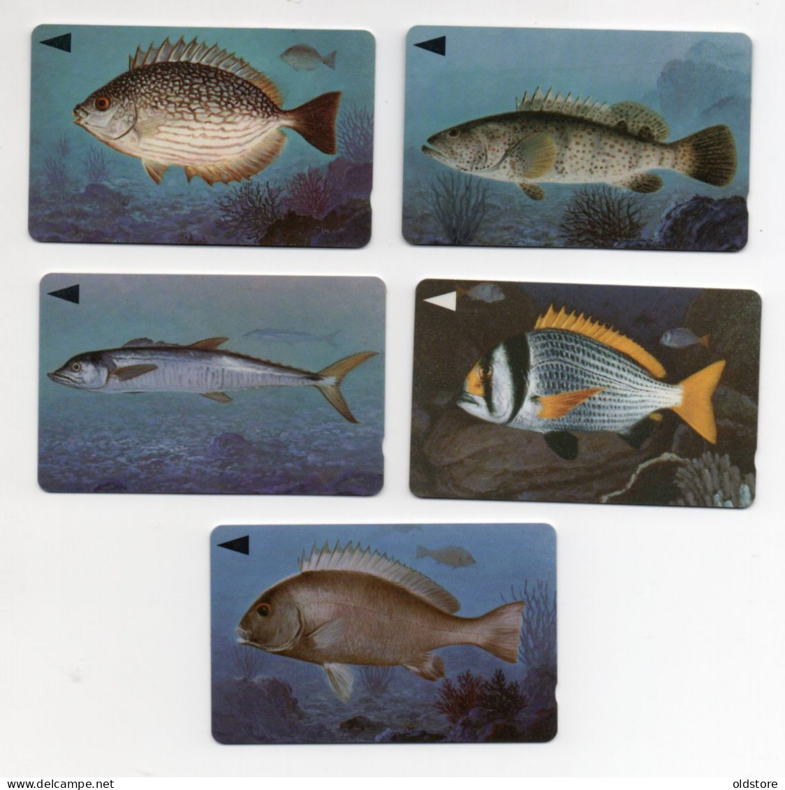 Bahrain Phonecards - Bahrain Fish 5 Cards Complete Set - Batelco -  ND 1996 Used Cards - Bahreïn