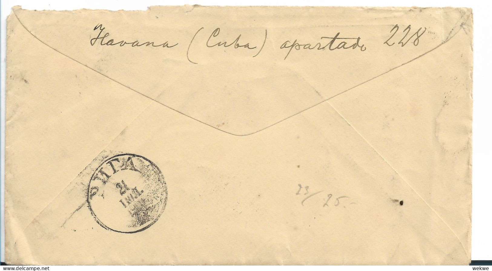 Kuba051 / Unter Amerikanischer Besatzung 1901. Entire Aufgewertet Zum Versand Nach Lettland - Briefe U. Dokumente