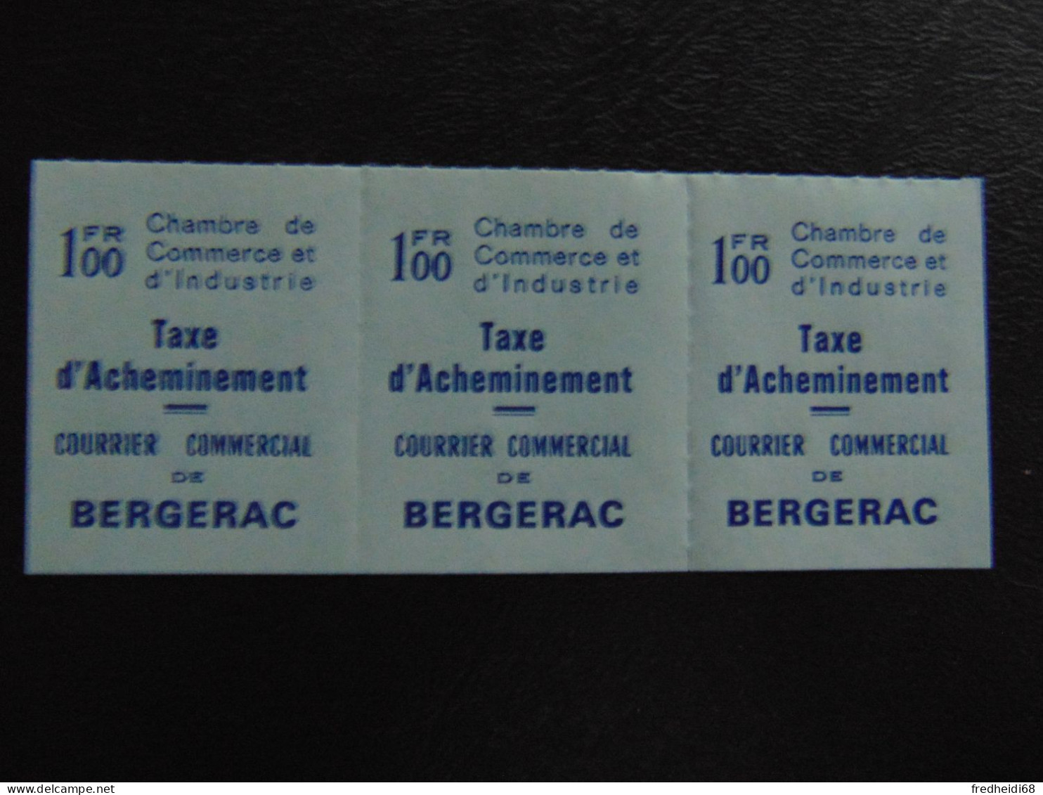 Magnifique Bande De 3 Du Timbre De Grève à 1,00 Fr De Bergerac - Timbres