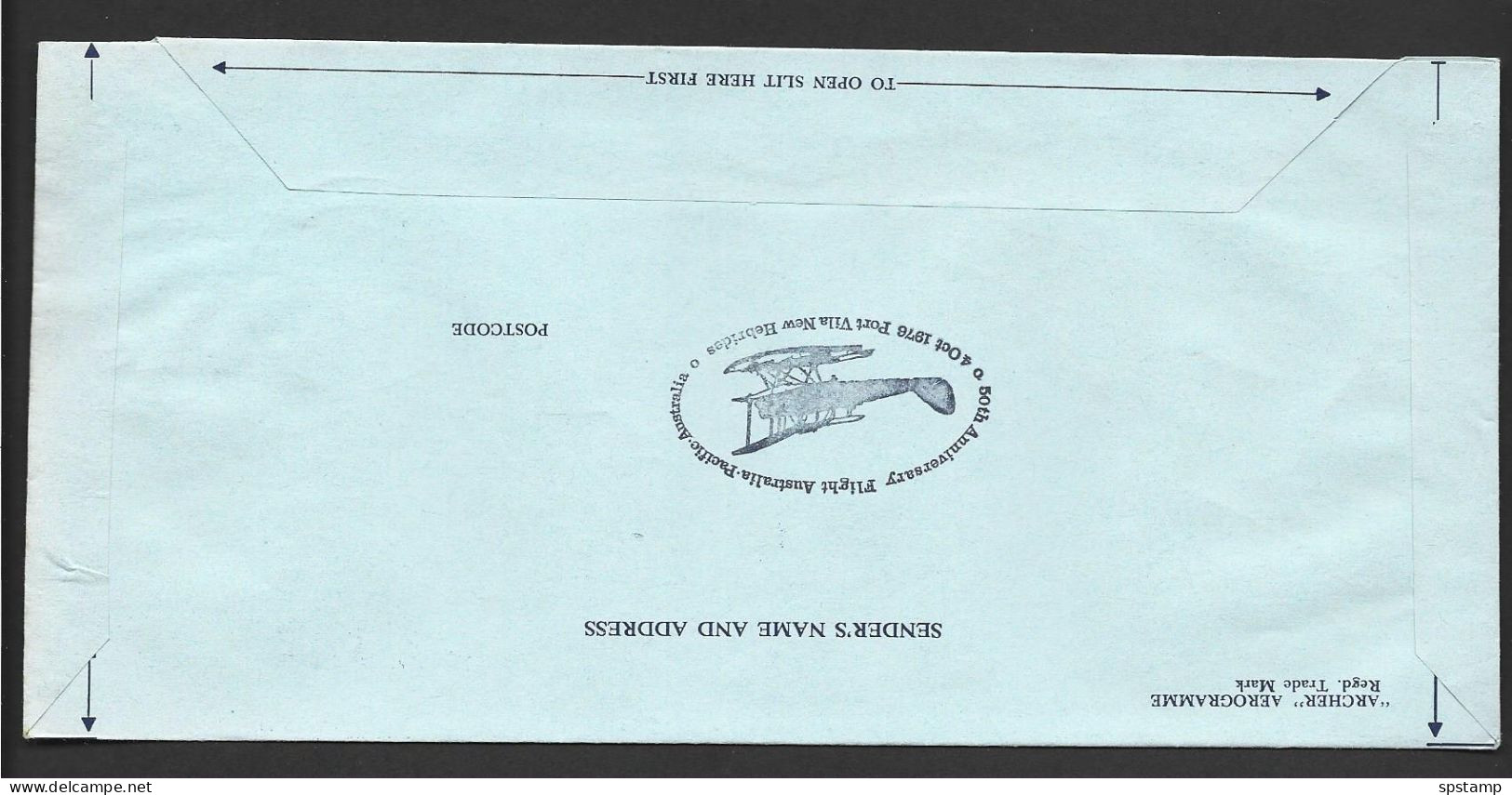 Solomon Islands 1976 Aerogramme Used Honiara To Vila New Hebrides , Carried On 1926 First Pacific Flight Re-enactment - Salomonen (...-1978)