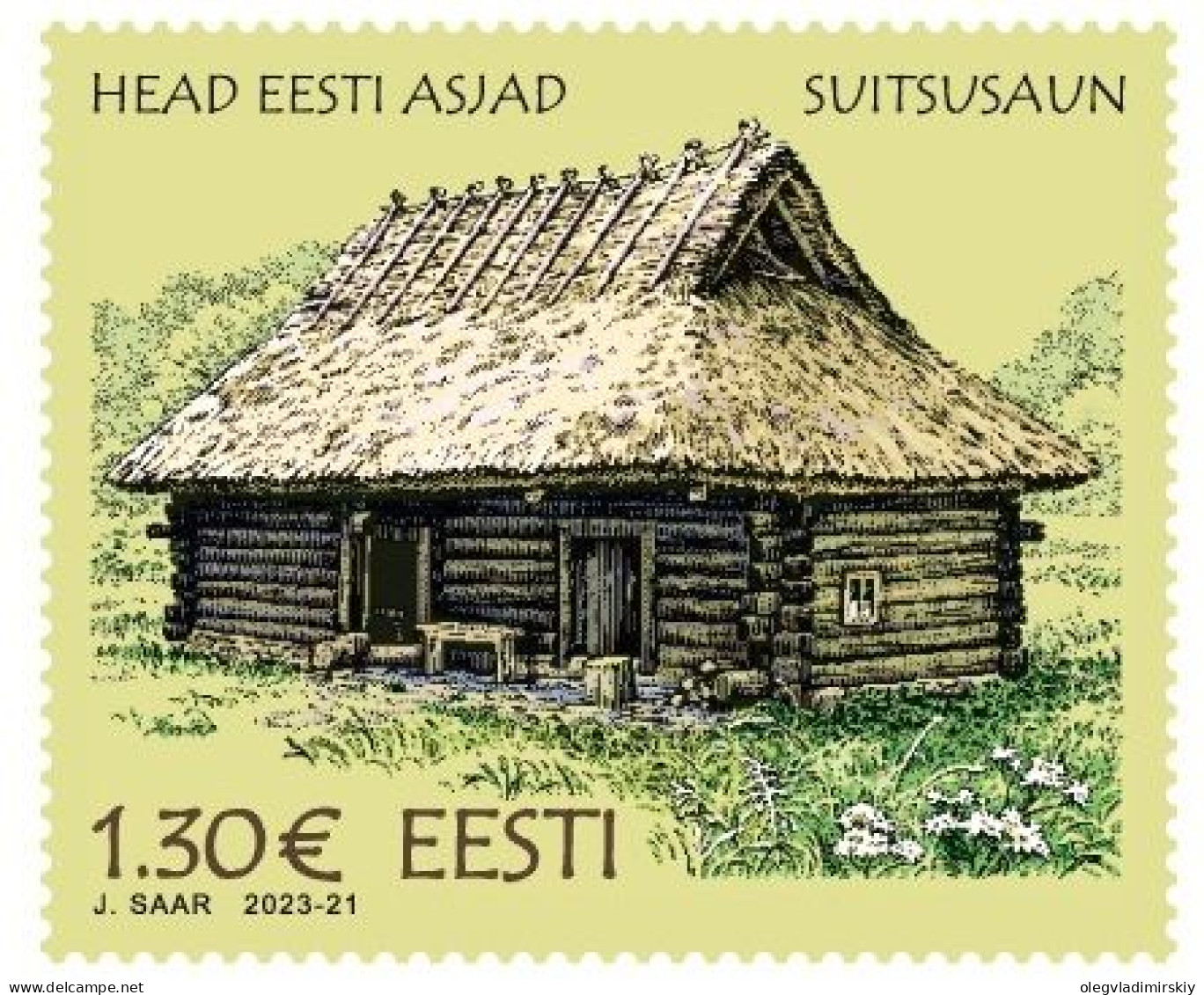 Estonia Estland 2023 Great Estonian Things Smoke Sauna Ethnography Stamp Mint - Hydrotherapy