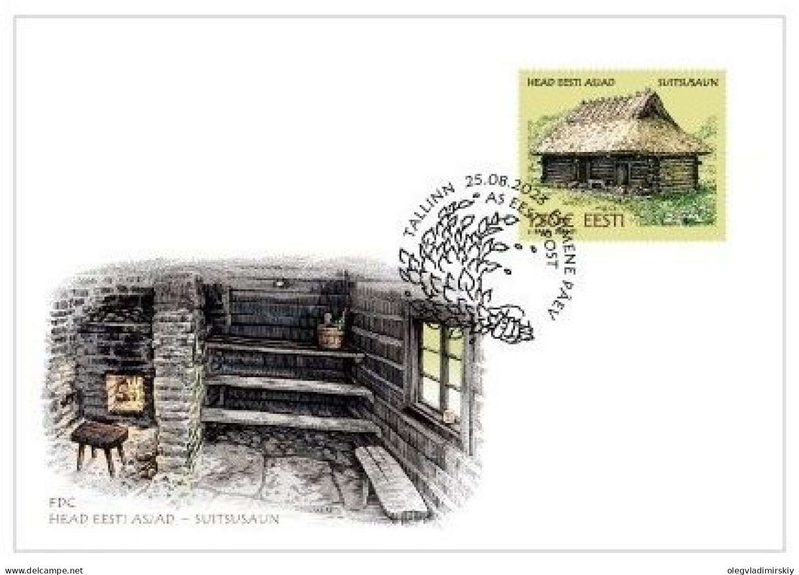 Estonia Estland 2023 Great Estonian Things Smoke Sauna Ethnography FDC - Hydrotherapy