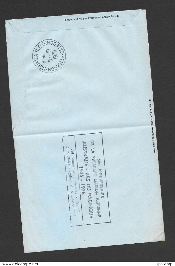 New Hebrides 1976 Aerogramme Used Vila To Noumea New Caledonia , Carried On 1926 First Pacific RAAF Flight Re-enactment - Lettres & Documents