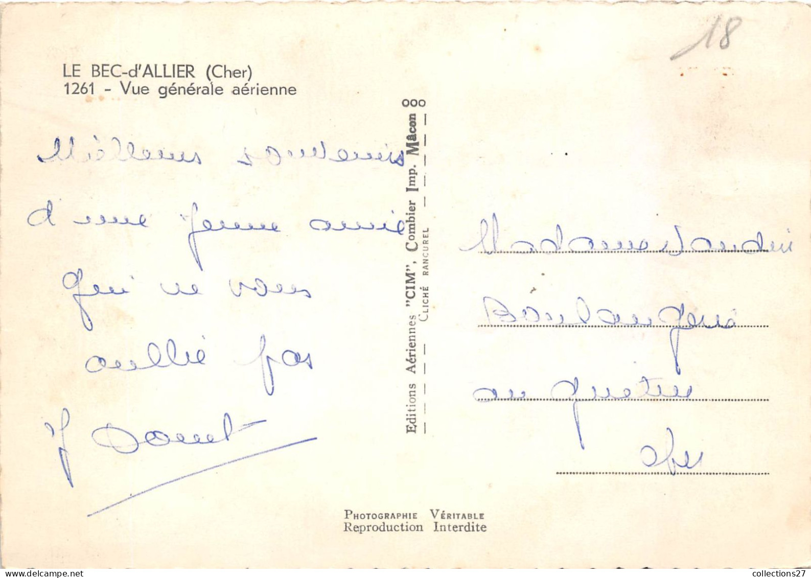 18-LE-BEC-D'ALLIER- VUE GENERALE AERIENNE - Autres & Non Classés