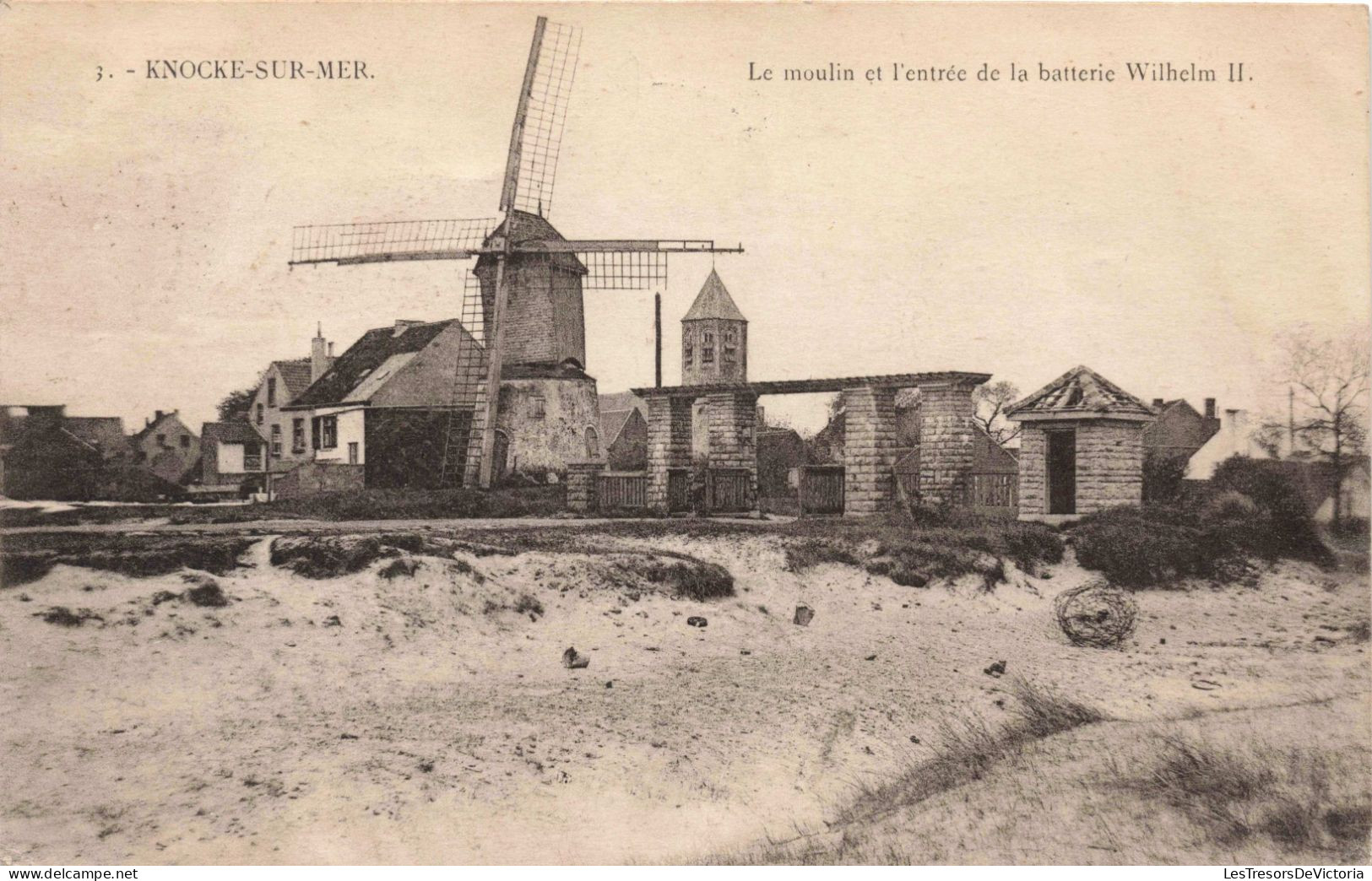 BELGIQUE - Knocke Zoute - Le Moulin Et L'entrée De La Batterie Wilhelm II -  Carte Postale Ancienne - Knokke