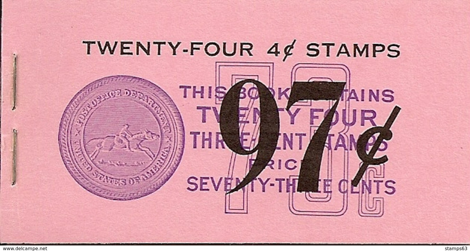 UNITED STATES (USA), 1958, Booklet 107, 97c, Michel 0-63b - 2. 1941-80