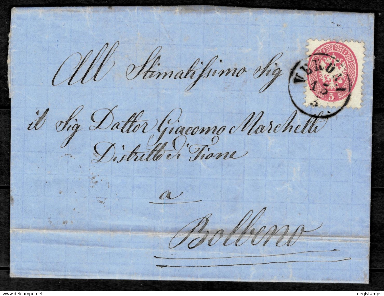 Italy Letter / Verona - Bolbeno 1866  Old Cover - Stamped Stationery