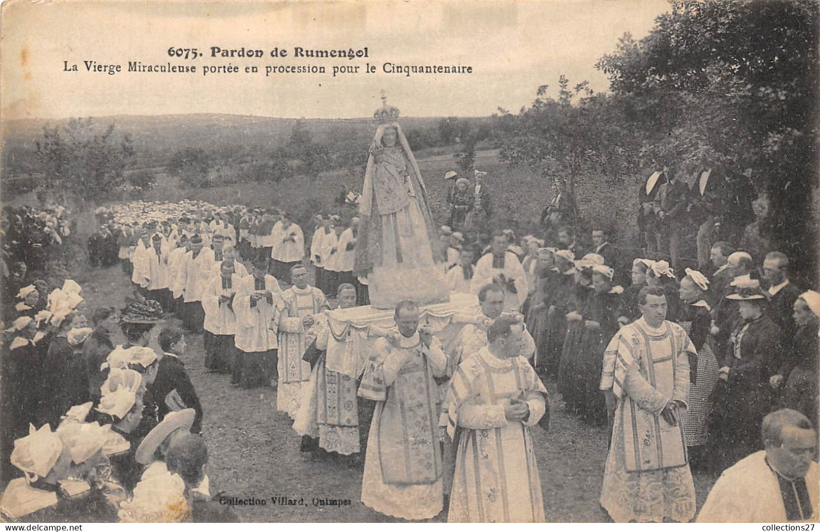 29-RUMENGOL- PARDON DE RUMENGOL- LA VIERGE MIRACULEUSE POSTEE EN PROCESSION POUR LE CINQUANTENAIRE - Other & Unclassified