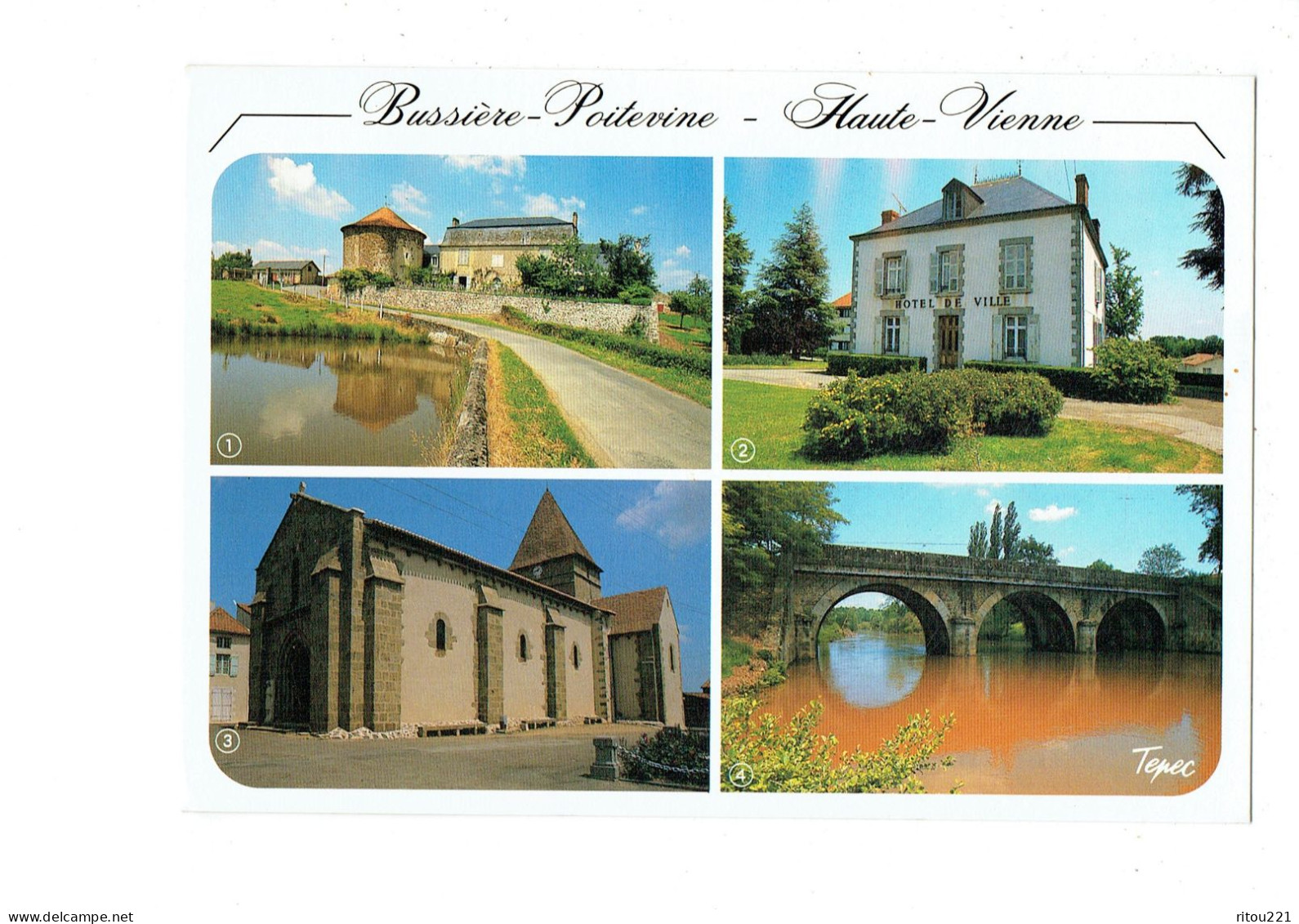 Cpm - 87 - Haute-Vienne Bussiere Poitevine - Chateau De Busserolles Hotel De Ville église Pont De Vauzelle Tour 1995 - Bussiere Poitevine