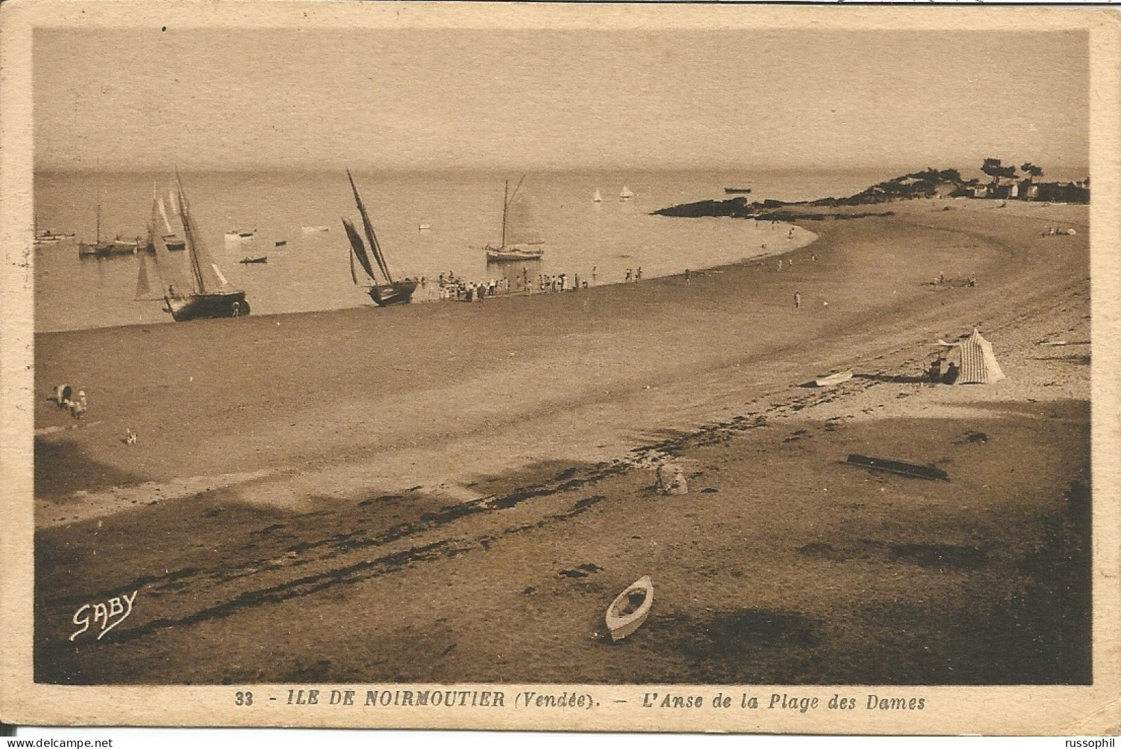FRANCE - 85 - ILE DE NOIRMOUTIER (VENDEE) - L'ANSE DE LA PLAGE DES DAMES - ED. GABY REF #33 - 1939 - Noirmoutier