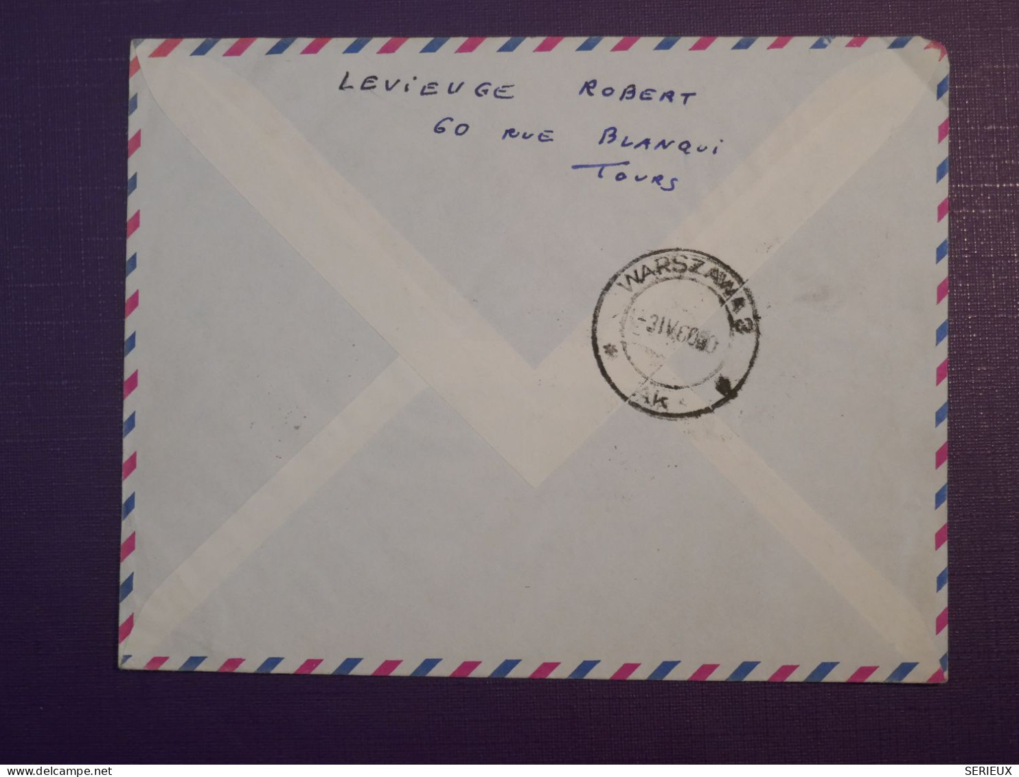 BZ7  FRANCE   BELLE  LETTRE 1960 1ER VOL VARSOVIE MOSCOU    ++AFF. PLAISANT ++ - Erst- U. Sonderflugbriefe