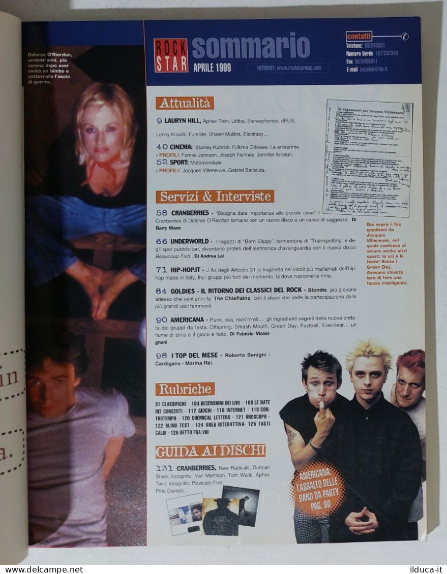 39858 Rockstar 1999 N. 4 - Cranberries / Cardigans + Poster Lenny Kravitz / MTV - Musique