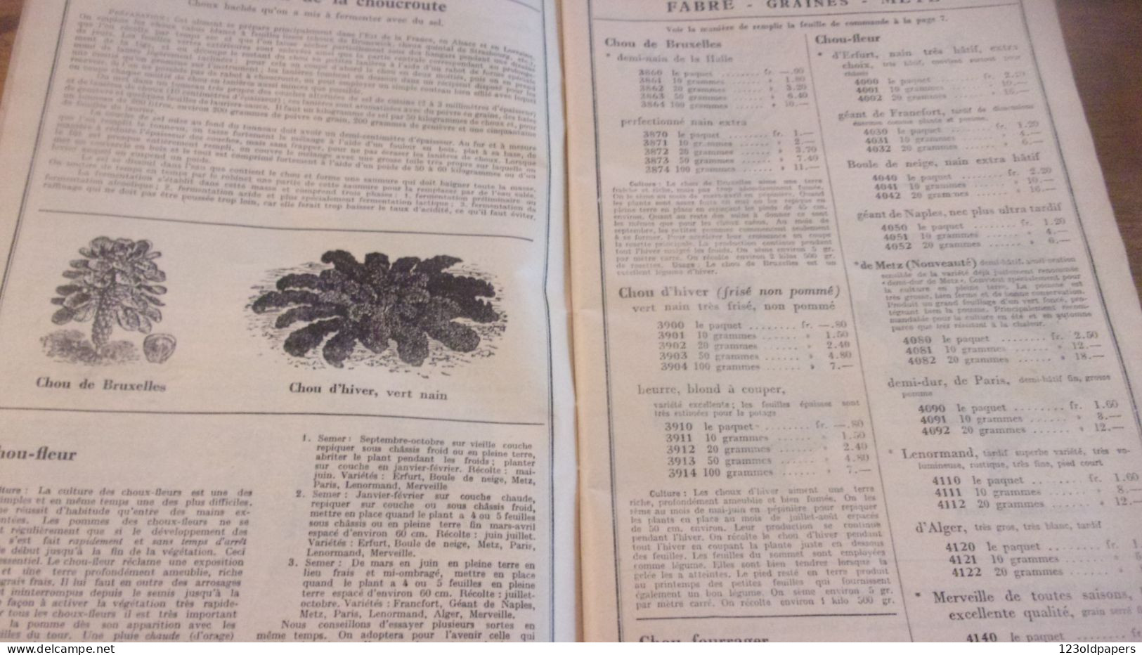 Catalogue Général/ FABRE/ Grainetier/Rue Mazelle/ METZ/ Moselle// 1937 PLANTES RICHEMENT ILLUSTRE  144 PAGES - Jardinage