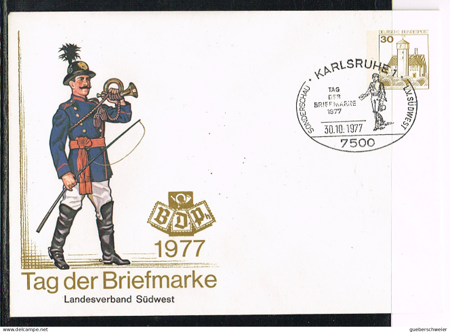 POST 44 - ALLEMAGNE Entier Postal Journée Du Timbre Karlsruhe 1977 - Privé Briefomslagen - Ongebruikt