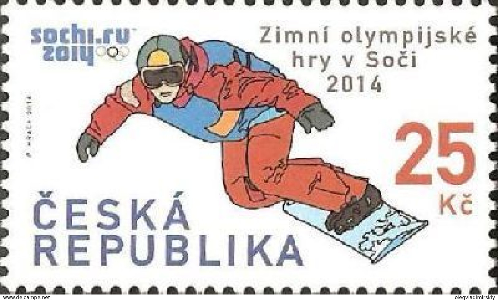 Czech Republic 2014 XXII Olympic Winter Games In Sochi Olympics Snowboard Stamp Mint - Inverno 2014: Sotchi