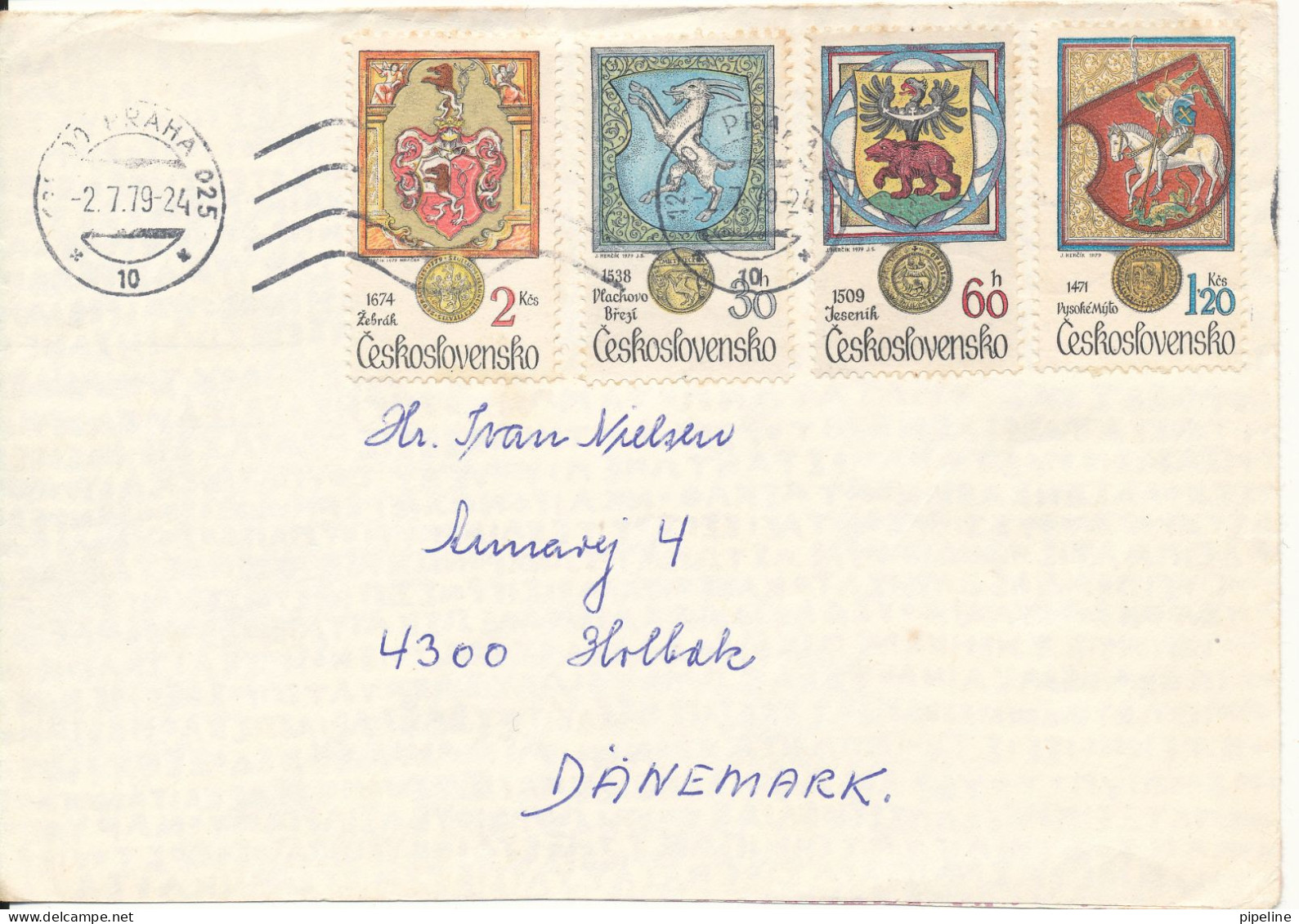 Czechoslovakia Cover Sent To Denmark 2-7-1979 Topic Stamps - Cartas & Documentos