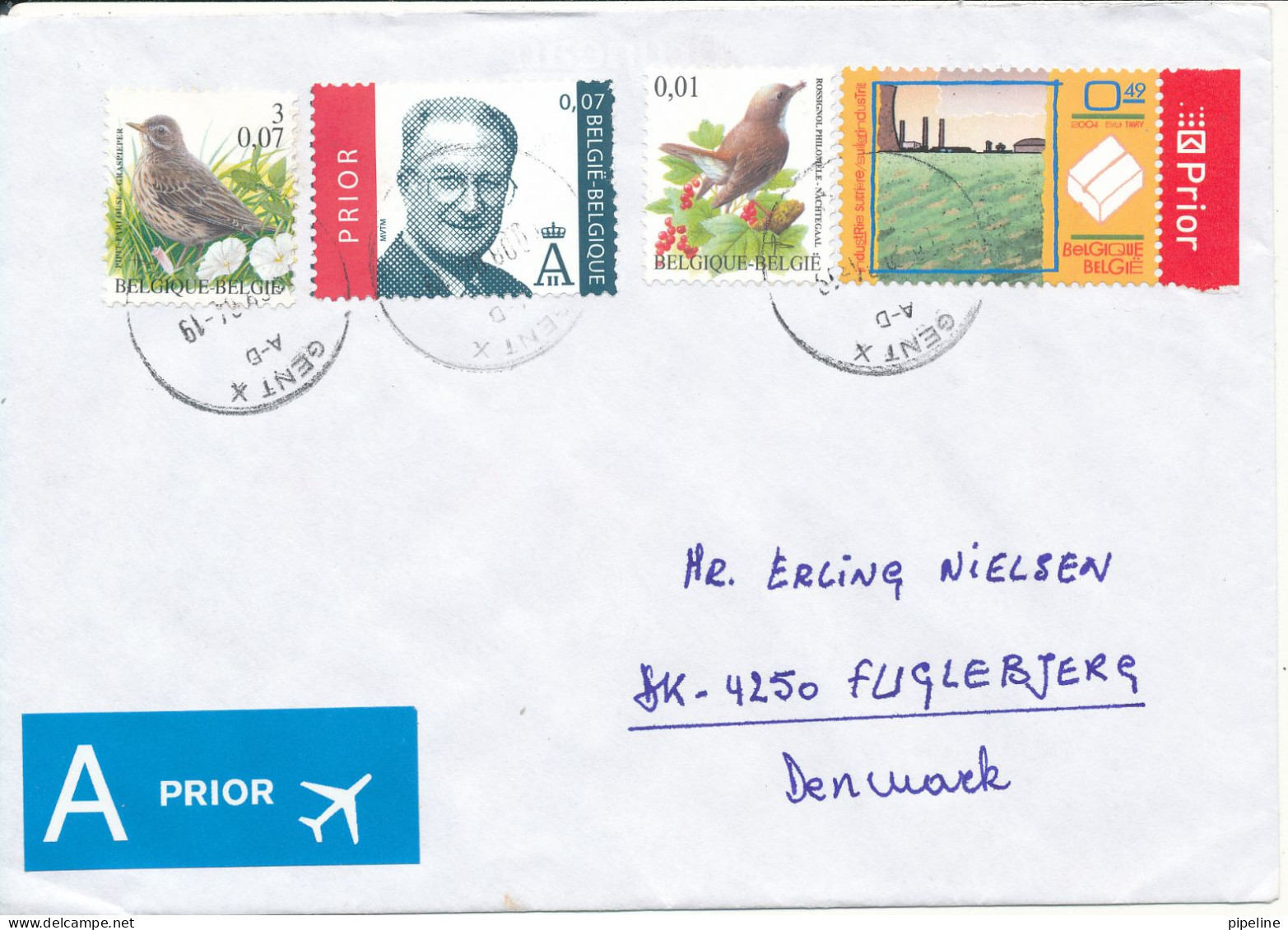 Belgium Cover Sent To Denmark 19-8-2004 Topic Stamps - Brieven En Documenten