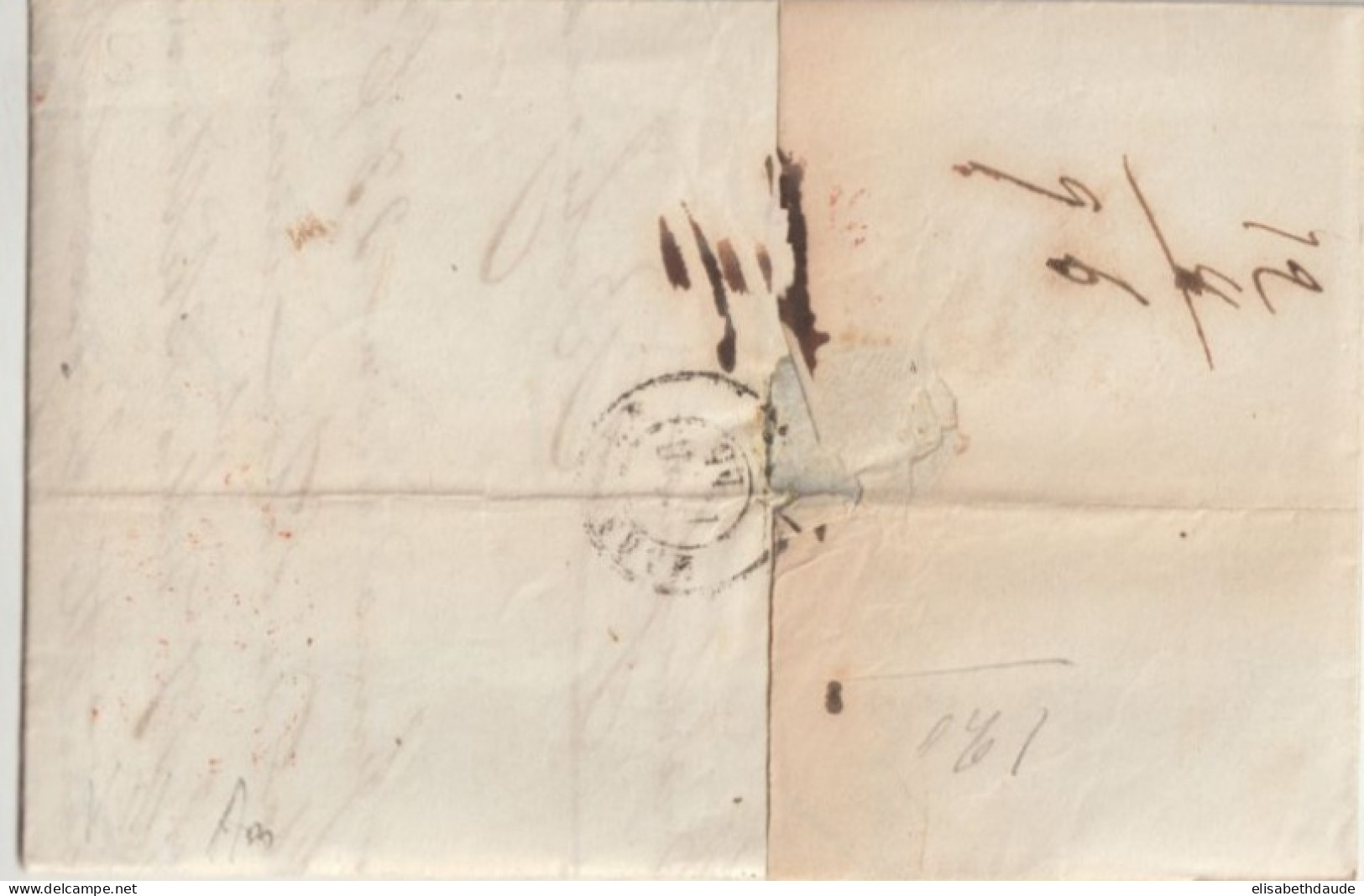 ITALIA - 1845 - LETTRE De BOLOGNA - MARQUE LINEAIRE + ENTREE SARDAIGNE Par ANTIBES ! => MARSEILLE - Sardinien