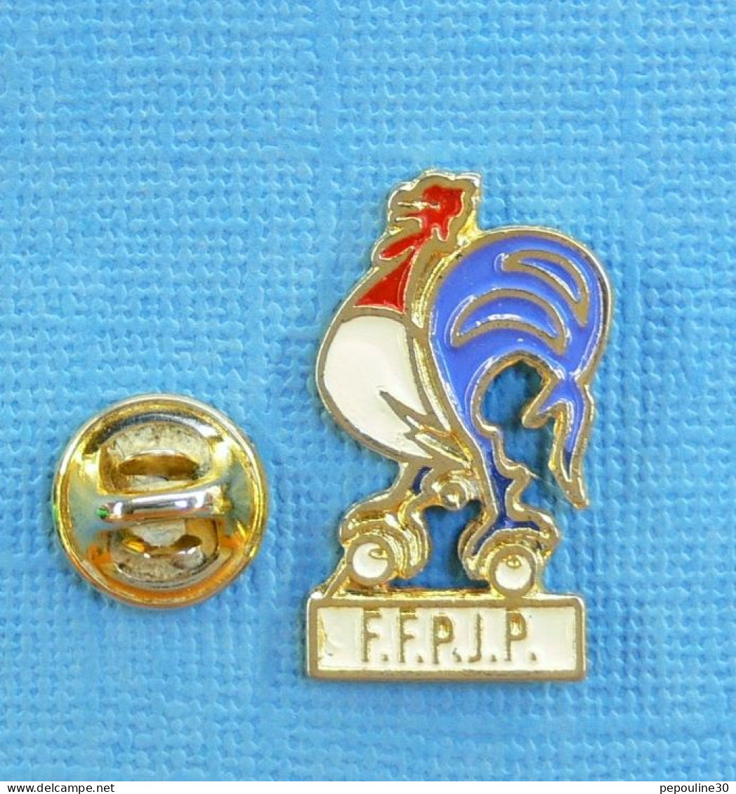 1 PIN'S // ** COQ SPORTIF / F.F.P.J.P. / FÉDÉRATION FRANÇAISE DE PÉTANQUE ET JEU PROVENÇAL ** - Pétanque