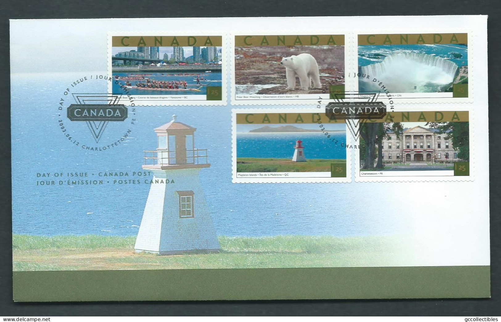 Canada #1990a-e Combo FDC - Tourist Attractions - 2001-2010