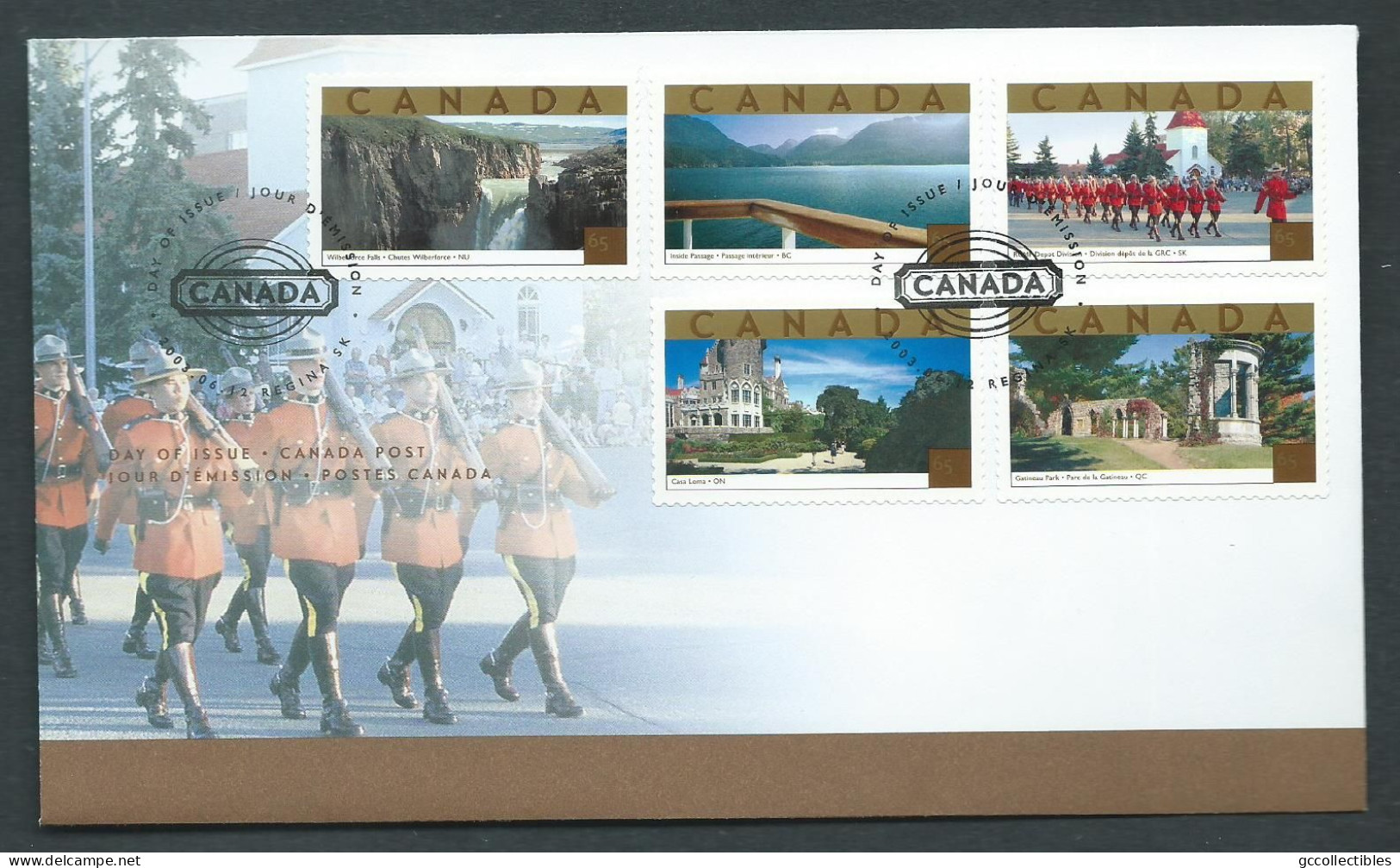 Canada # 1989a-e Combo FDC - Tourist Attractions - 2001-2010