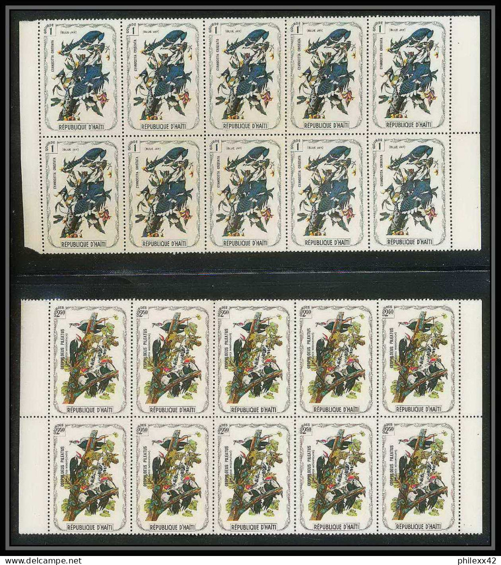 203 Haiti ** MNH - 1337 - Serie Oiseaux Birds Of Prey Local Stamp Vignette Rapaces 41 Valeurs Rare Blocs 10 - Collections (sans Albums)