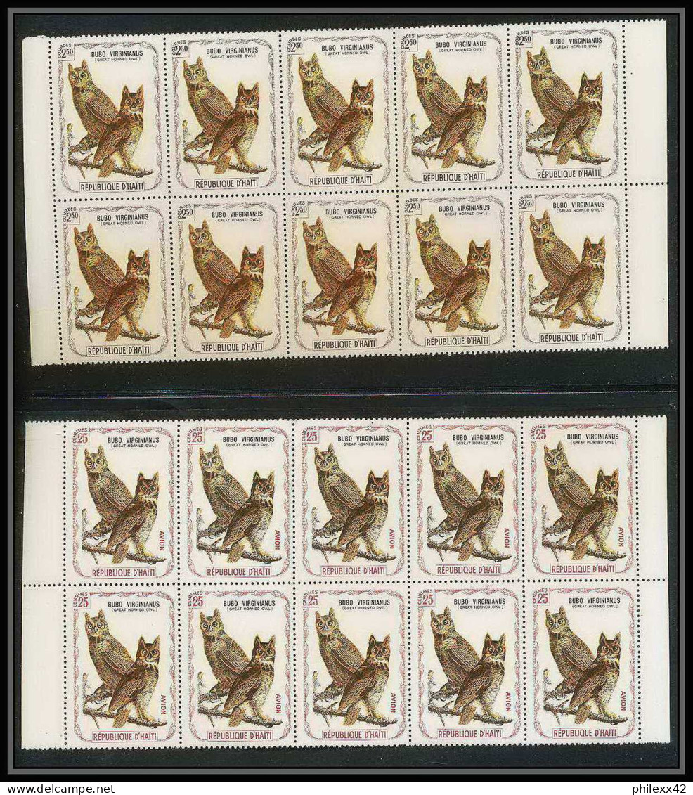 203 Haiti ** MNH - 1337 - Serie Oiseaux Birds Of Prey Local Stamp Vignette Rapaces 41 Valeurs Rare Blocs 10 - Collections (sans Albums)