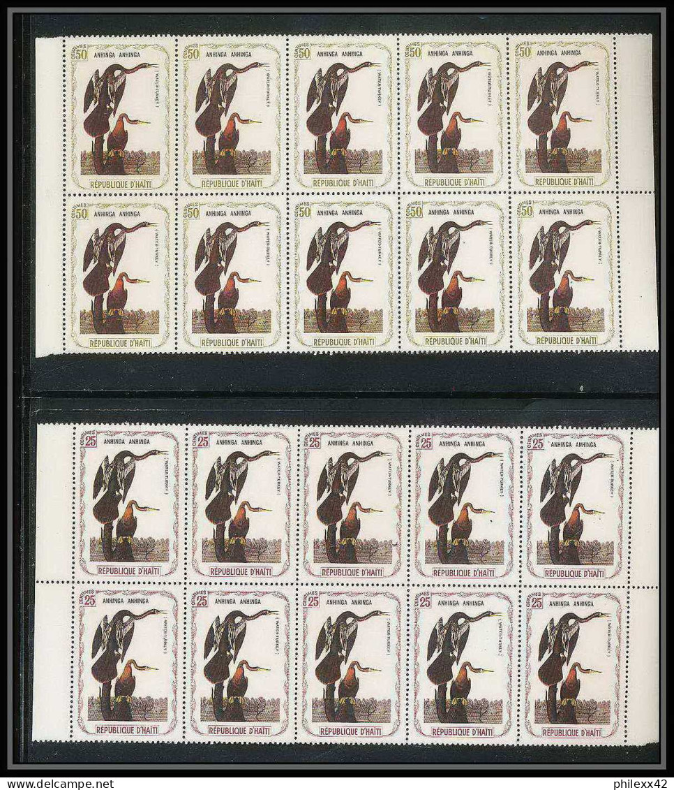 203 Haiti ** MNH - 1337 - serie oiseaux birds of prey local stamp vignette rapaces 41 valeurs rare blocs 10