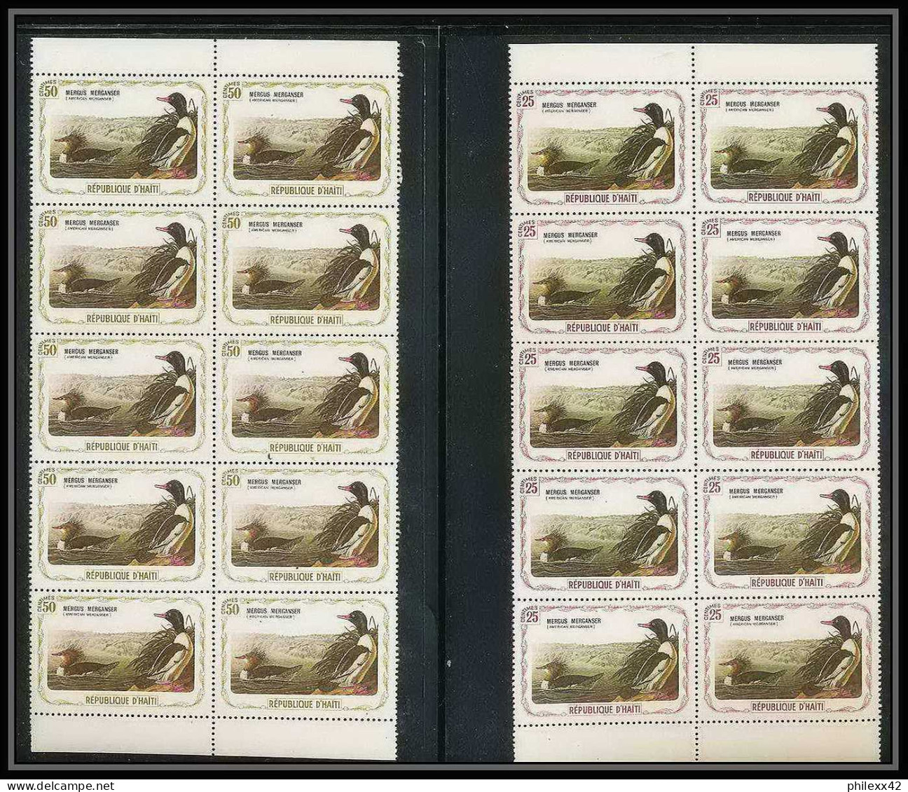 203 Haiti ** MNH - 1337 - serie oiseaux birds of prey local stamp vignette rapaces 41 valeurs rare blocs 10