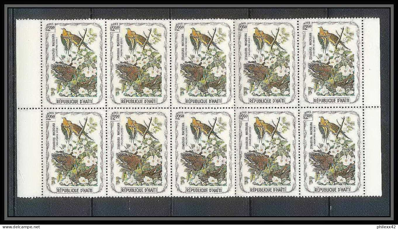 203 Haiti ** MNH - 1337 - serie oiseaux birds of prey local stamp vignette rapaces 41 valeurs rare blocs 10