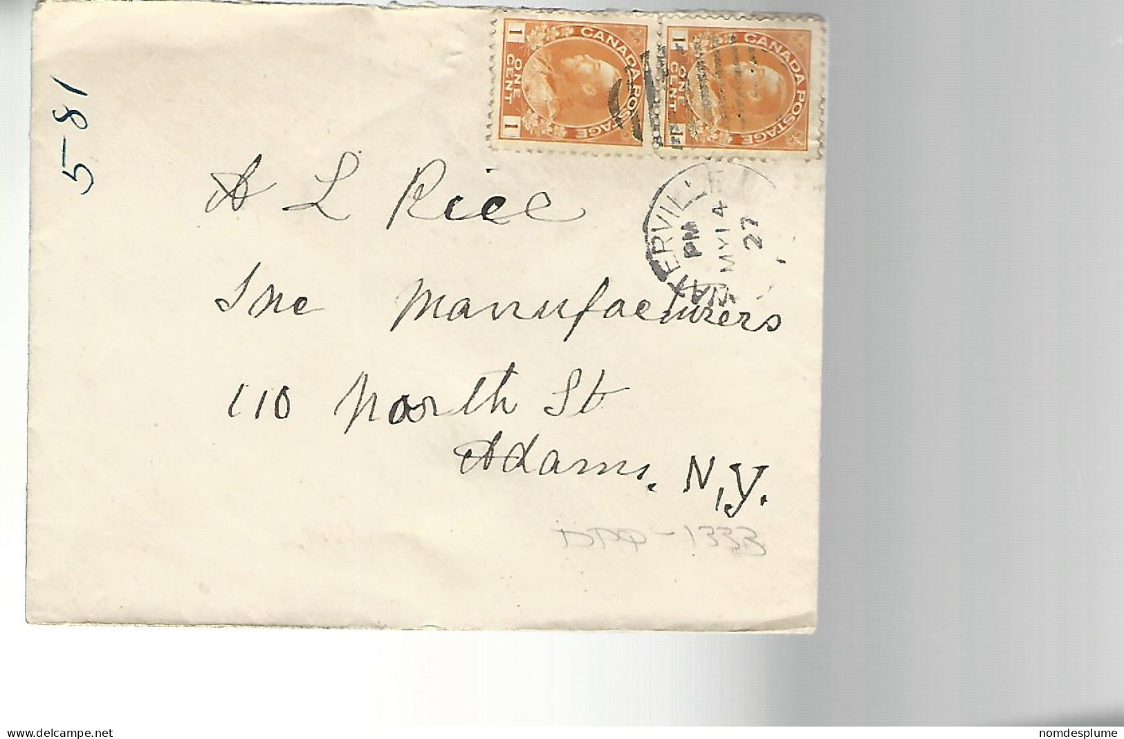 52035 ) Cover Canada Postmark Duplex - 1903-1954 Reyes