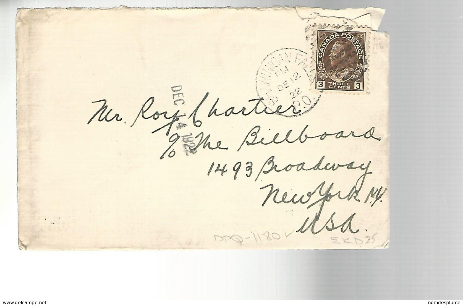 52037 ) Cover Canada Postmark Duplex - 1903-1954 Könige