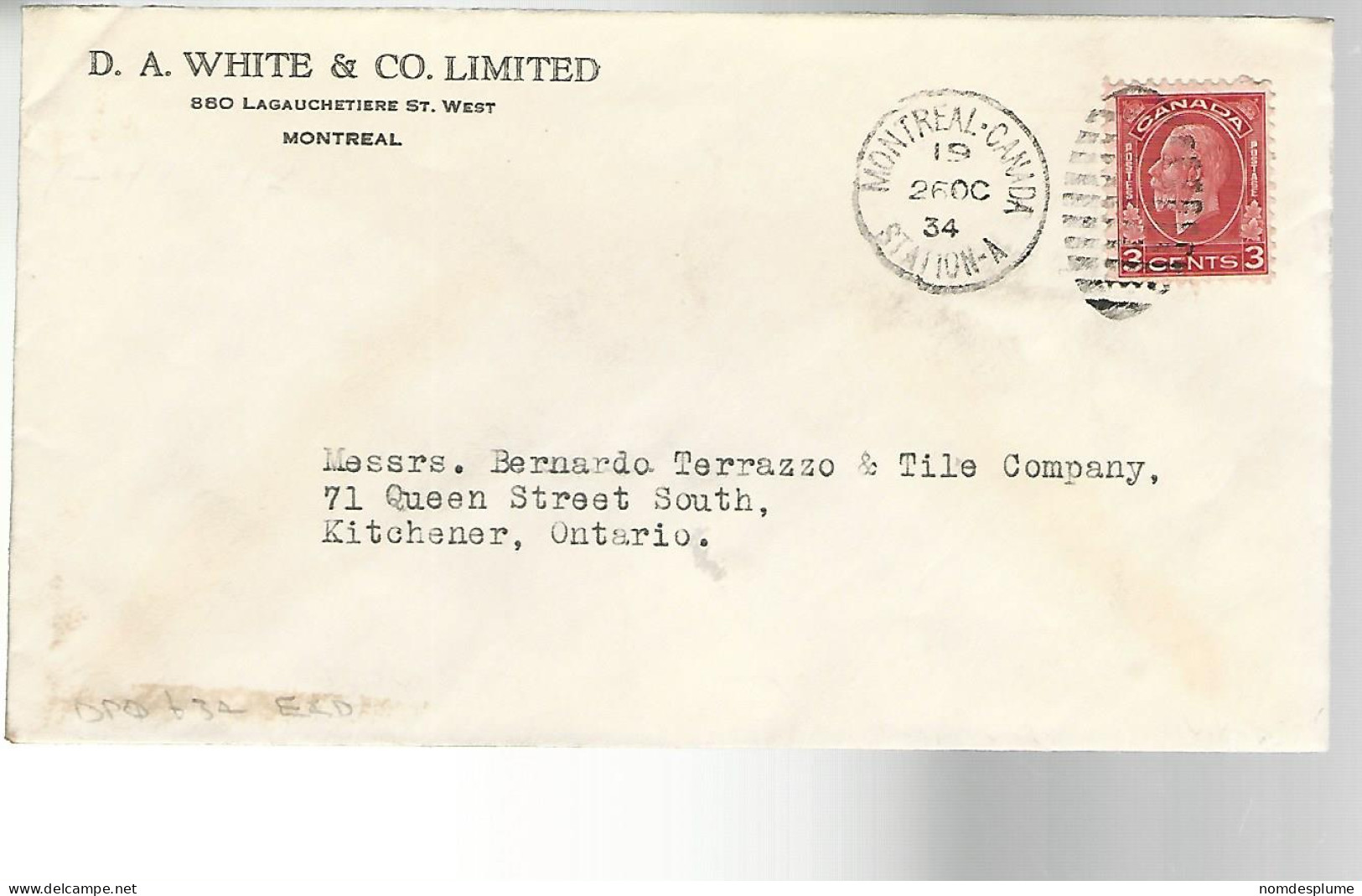 52039 ) Cover Canada Postmark Duplex  - 1903-1954 De Koningen