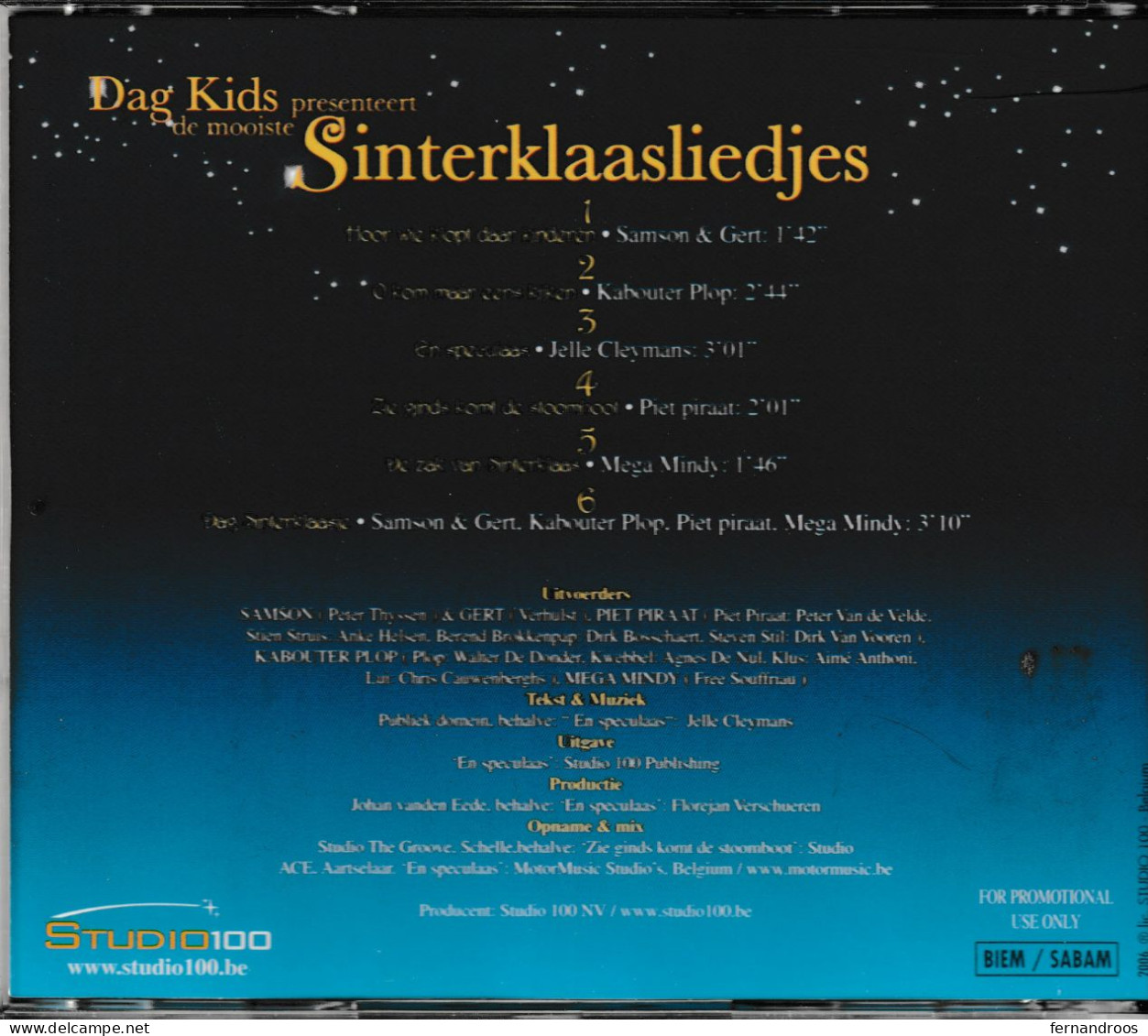 SINTERKLAASLIEDJES CD STUDIO100 - Kinderen